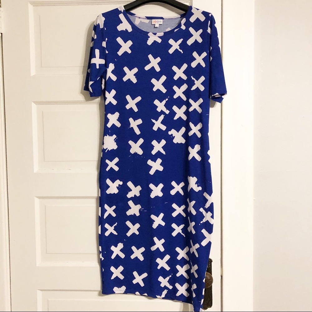 LuLaRoe EUC “X Marks the Spot” Julia Dress - Sz M